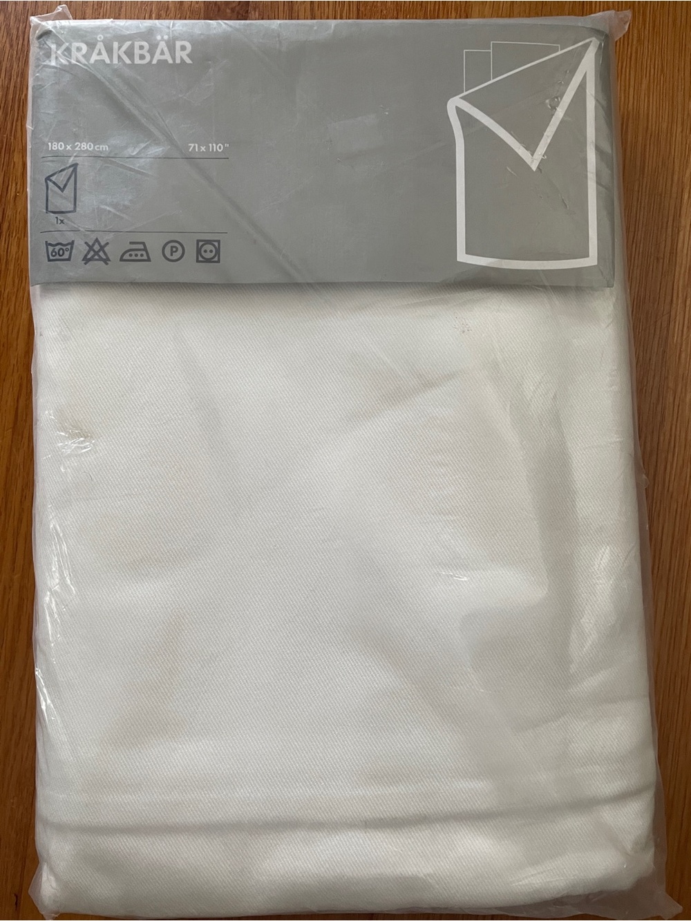 NEW IKEA KRAKBAR White Cotton Duvet Cover - King size 71” x 110”